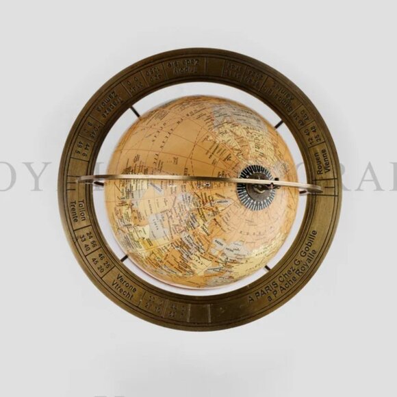 Brass Nautical Armillary Tabletop Sphere World Globe Vintage Marine Decor Gift - Picture 5 of 6